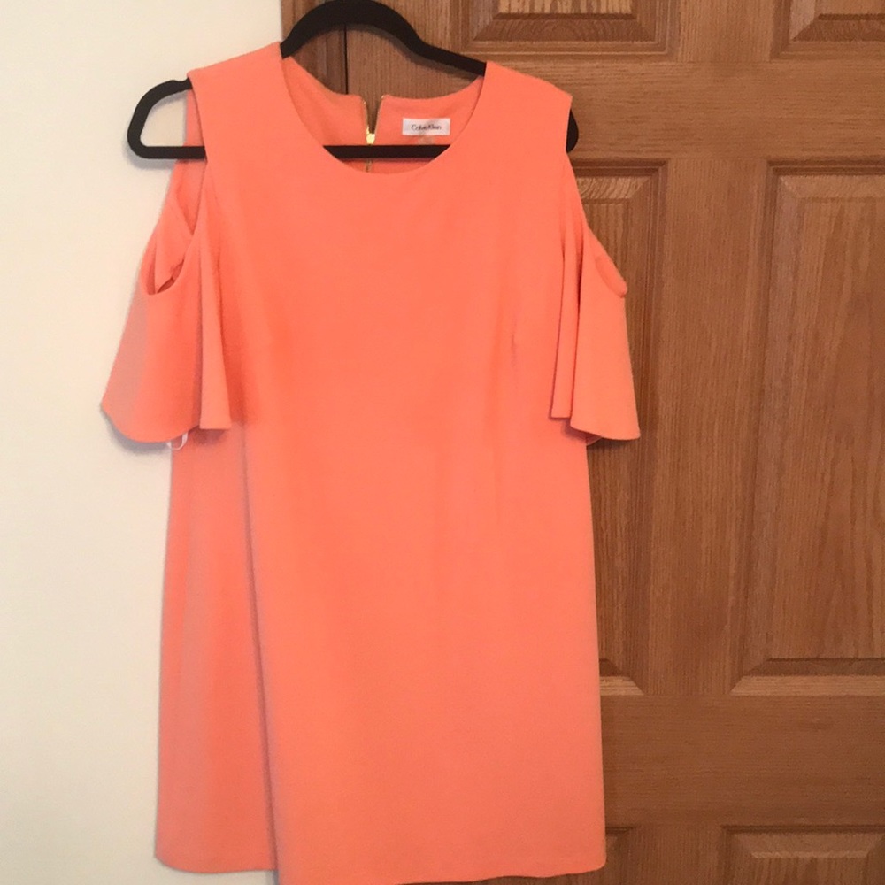 Calvin Klein- Coral, shoulder cut out.